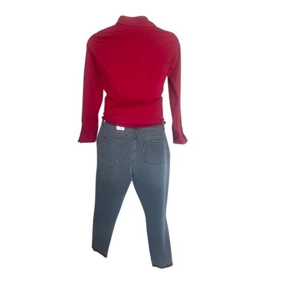 GRAY FITTED STRETCH ANKLE JEANS - Picture 3 of 4